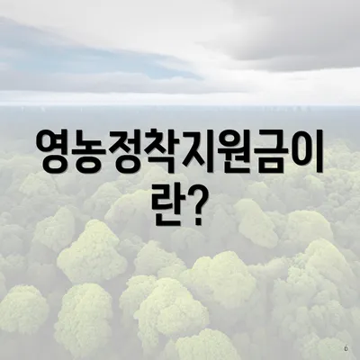 영농정착지원금이란?