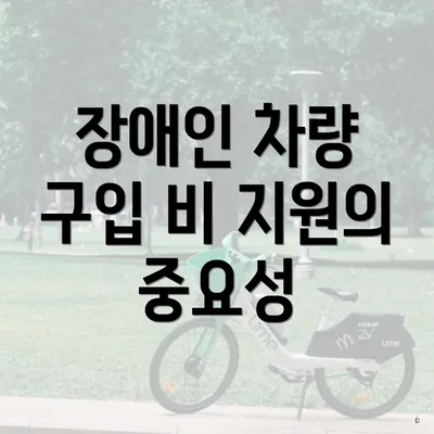 장애인 차량 구입 비 지원의 중요성