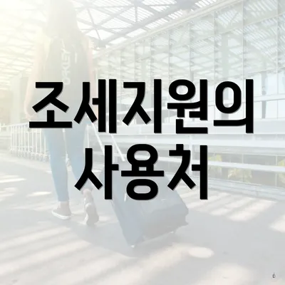 조세지원의 사용처