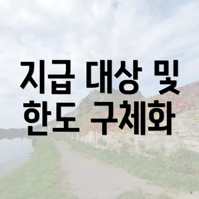 지급 대상 및 한도 구체화